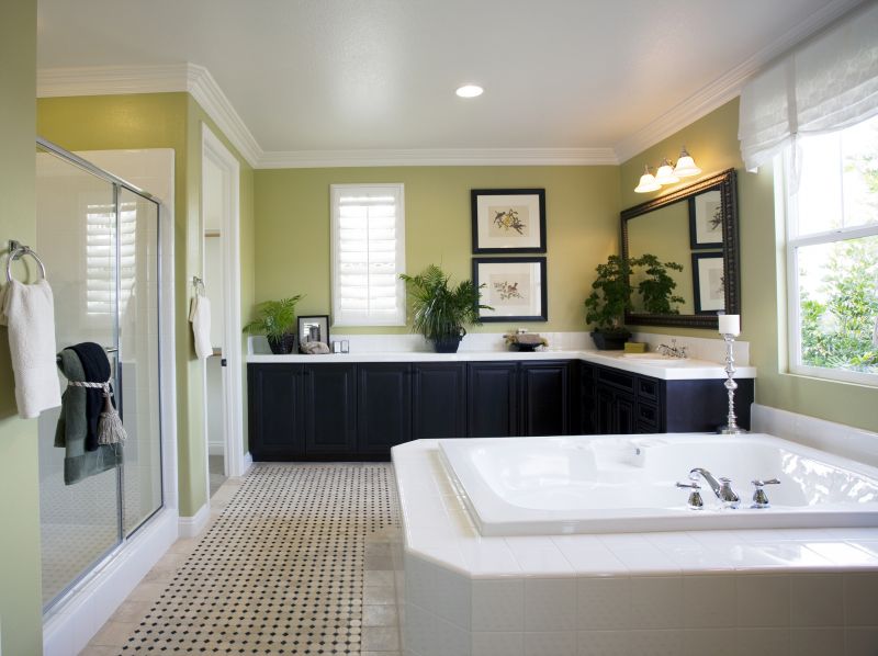 Luxurious soaking tub in a contemporary setting
