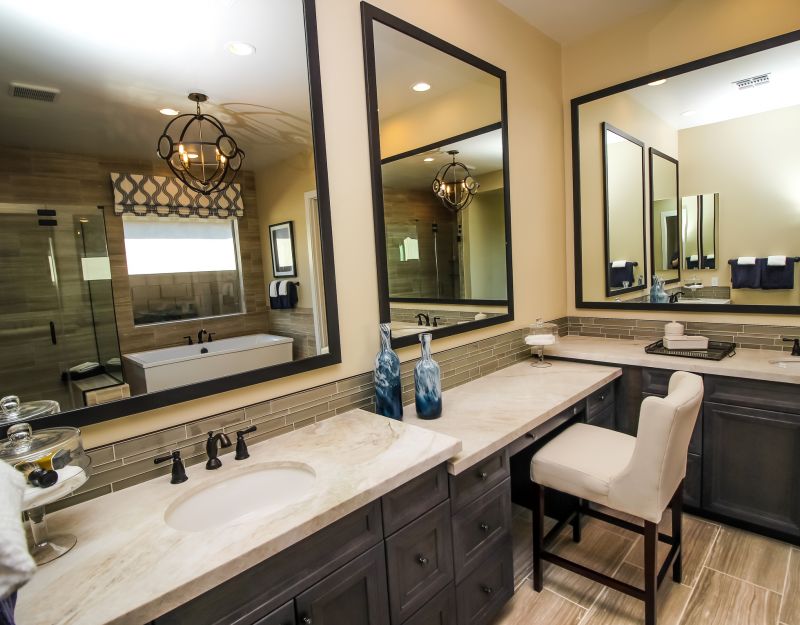 Bathroom with smart mirror and lighting